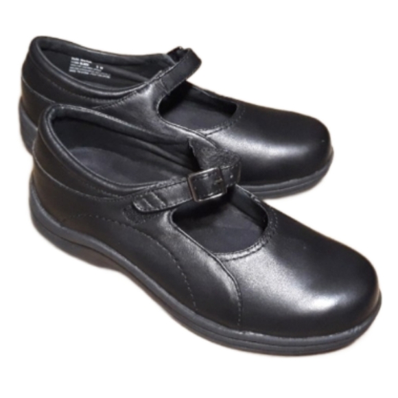 P.W. Minor Black Leather Orthopedic Mary Janes - Women's Size 8W Shoes - Picture 1 of 10